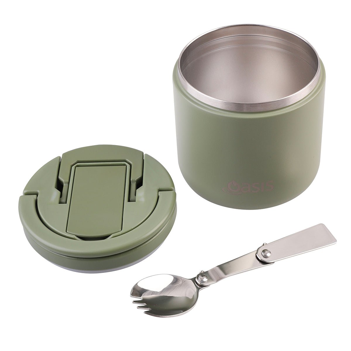 Oasis Insulated Food Flask 500ml - Olive Green - BentoBliss