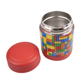 Oasis Insulated Kids Food Jar 300ml - Bricks - BentoBliss 