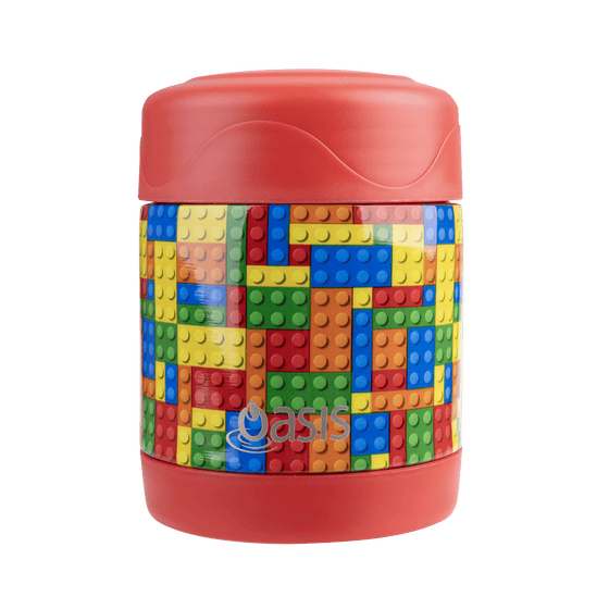 Oasis Insulated Kids Food Jar 300ml - Bricks - BentoBliss 