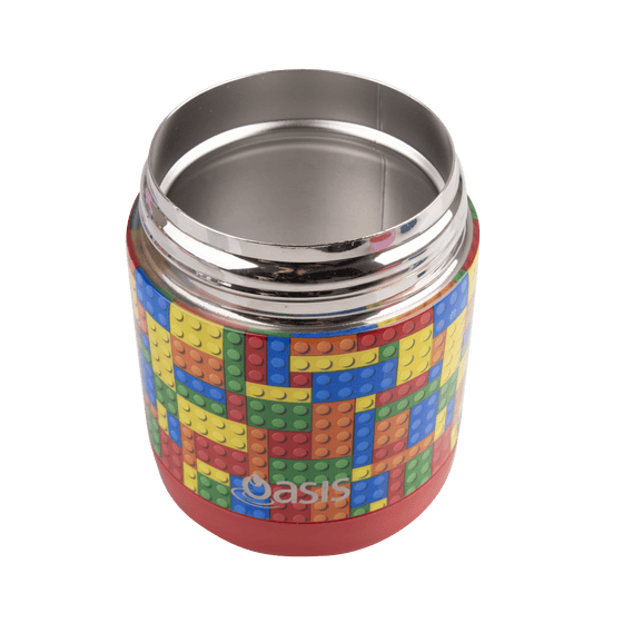 Oasis Insulated Kids Food Jar 300ml - Bricks - BentoBliss 