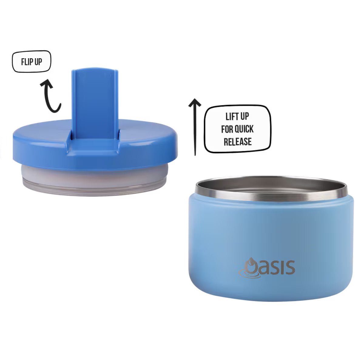 Oasis Insulated Food Flask 300ml - Blue - BentoBliss
