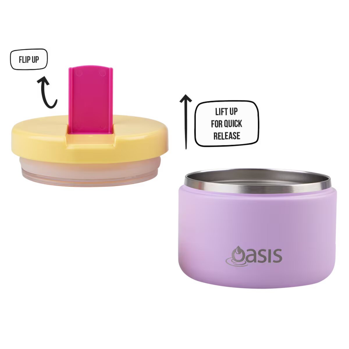 Oasis Insulated Food Flask 300ml - Bubblegum Pink - BentoBliss