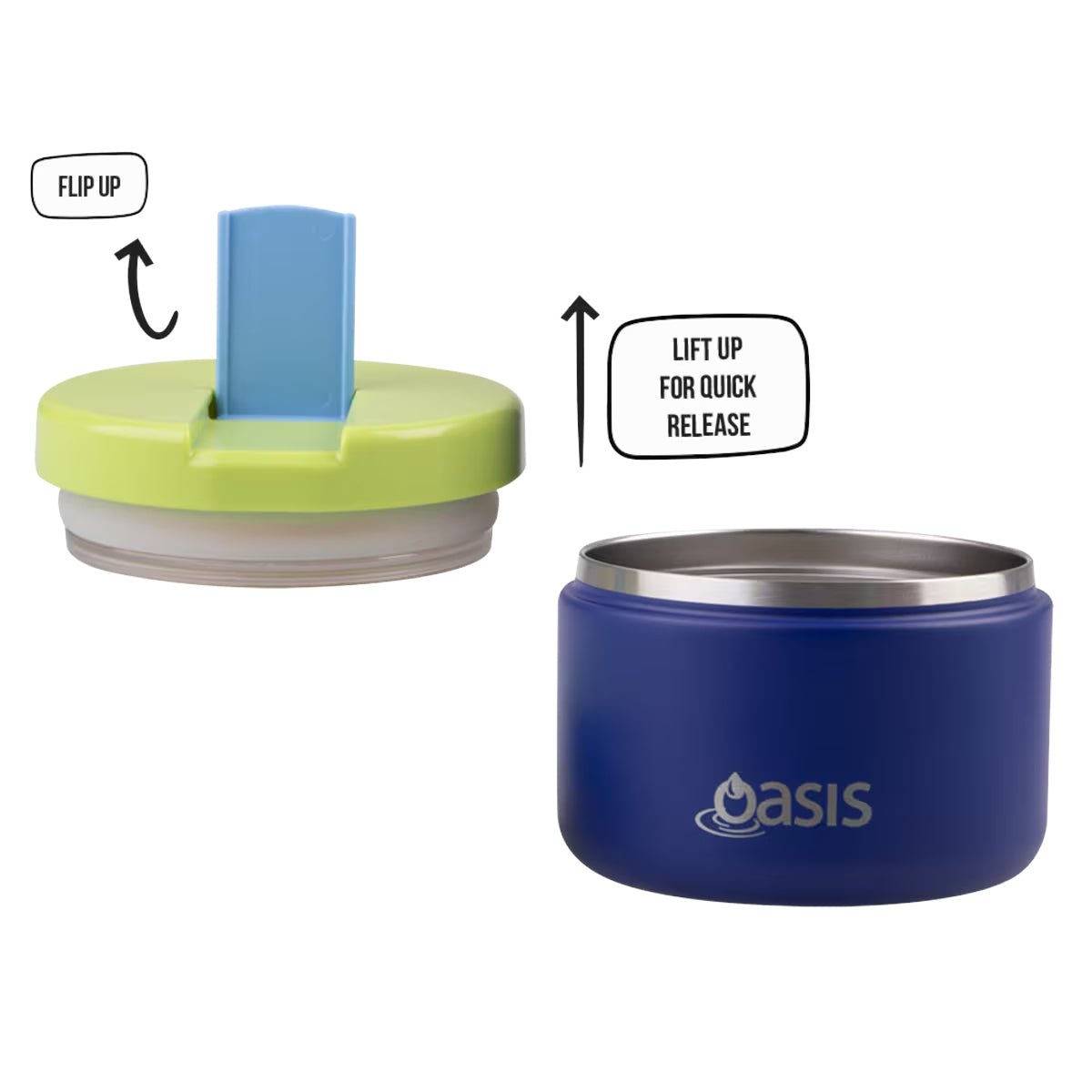 Oasis Insulated Food Flask 300ml - Peacock Blue - BentoBliss