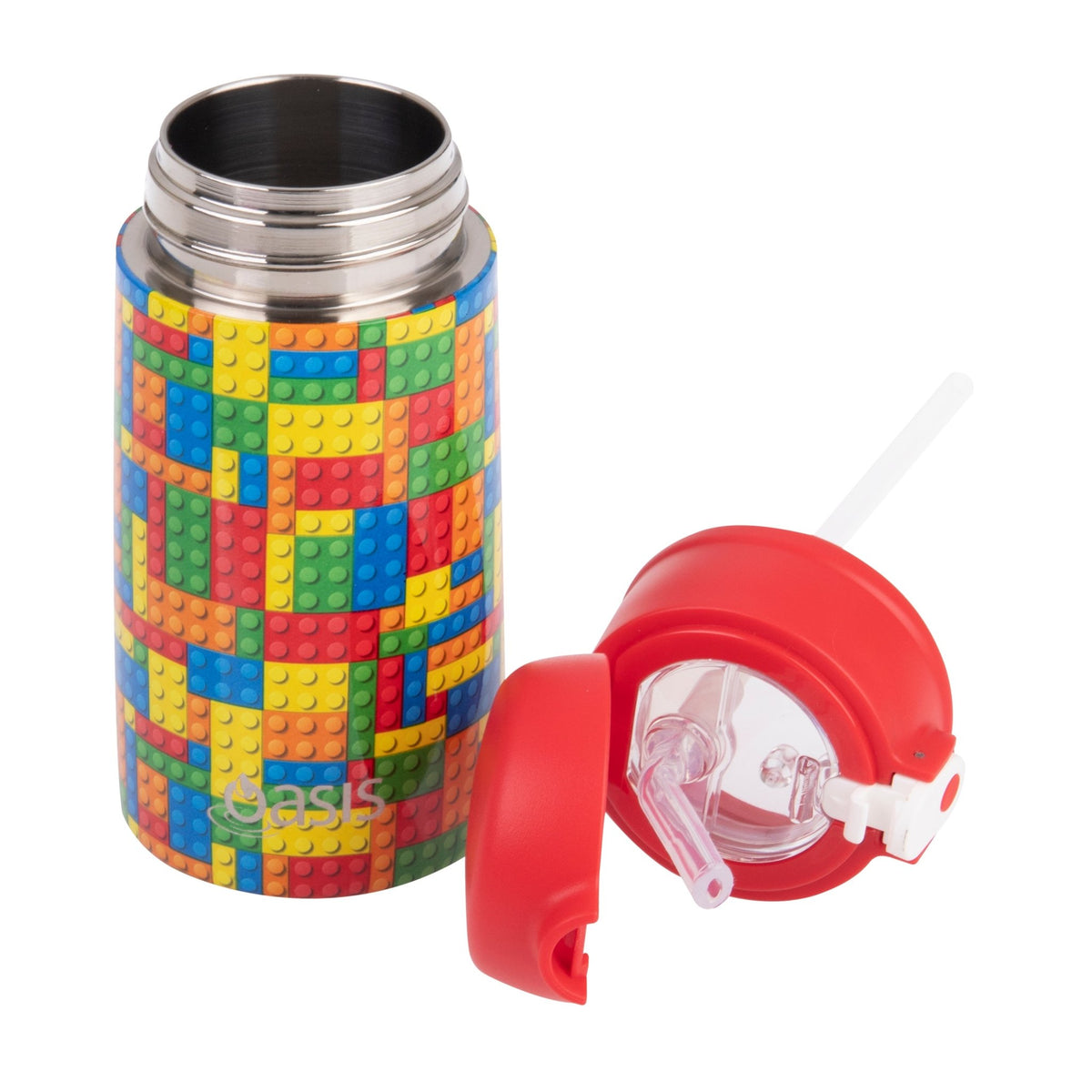 Sachi Insulated Lunch Bag, Food Jar & Bottle Bundle - Bricks - BentoBliss