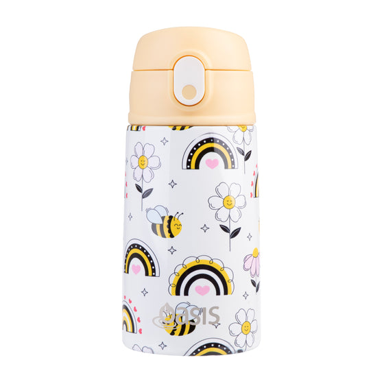 Oasis Stainless Steel Double Wall Insulated Kid's Drink Bottle 400ML - Busy Bees