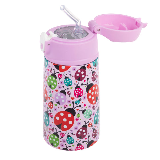 Oasis Stainless Steel Double Wall Insulated Kid's Drink Bottle 400ML - Lovely Ladybugs