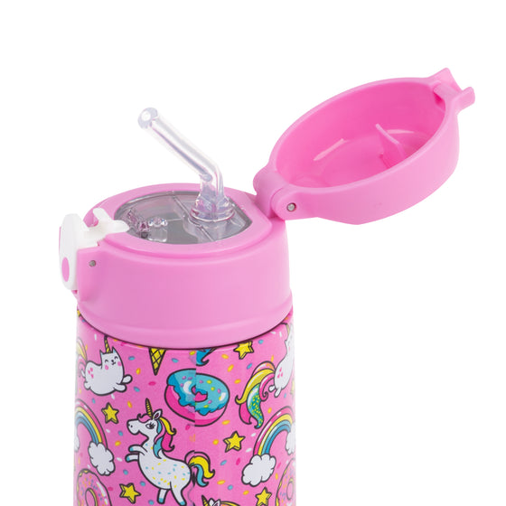 Oasis Stainless Steel Double Wall Insulated Kid's Drink Bottle 400ML - Unicorns