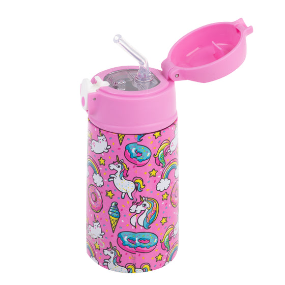 Oasis Stainless Steel Double Wall Insulated Kid's Drink Bottle 400ML - Unicorns