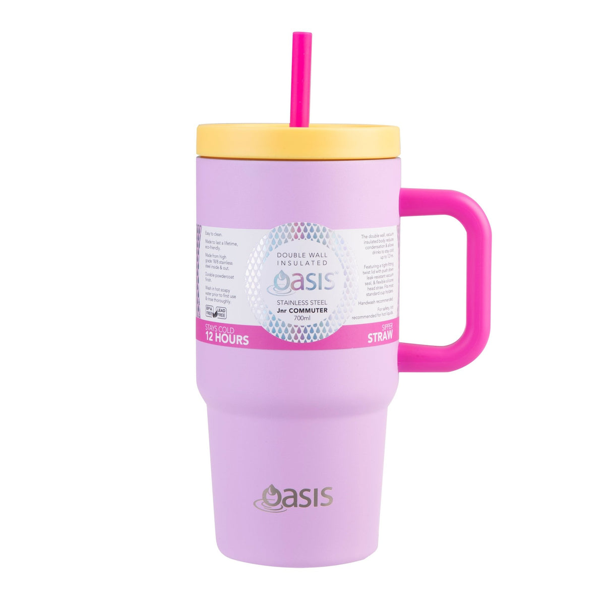 Oasis Insulated Junior Commuter Tumbler 700ml - Bubblegum Pink - BentoBliss