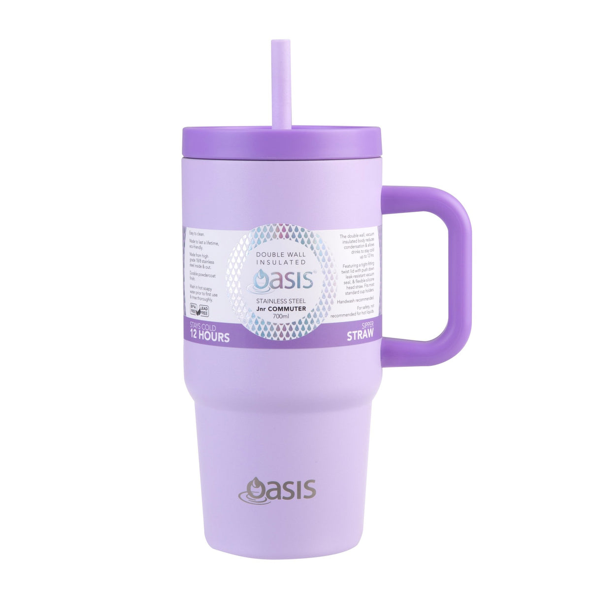 Oasis Insulated Junior Commuter Tumbler 700ml - Lilac - BentoBliss