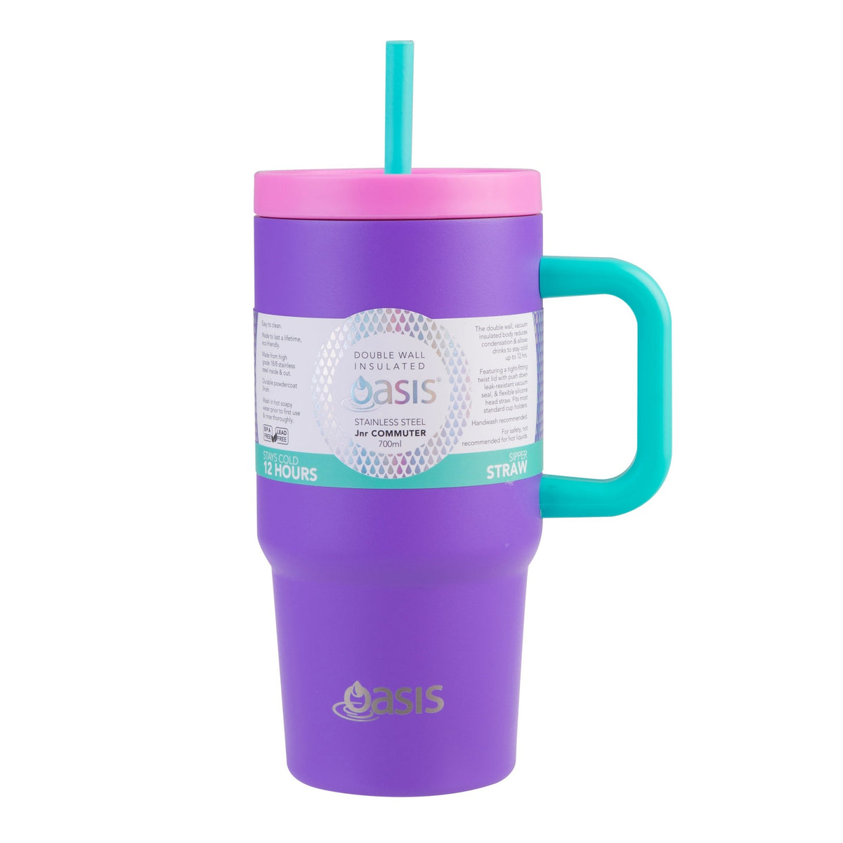 Oasis Insulated Junior Commuter Tumbler 700ml - Mermaid Purple - BentoBliss