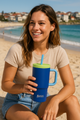 Oasis Insulated Junior Commuter Tumbler 700ml - Peacock Blue