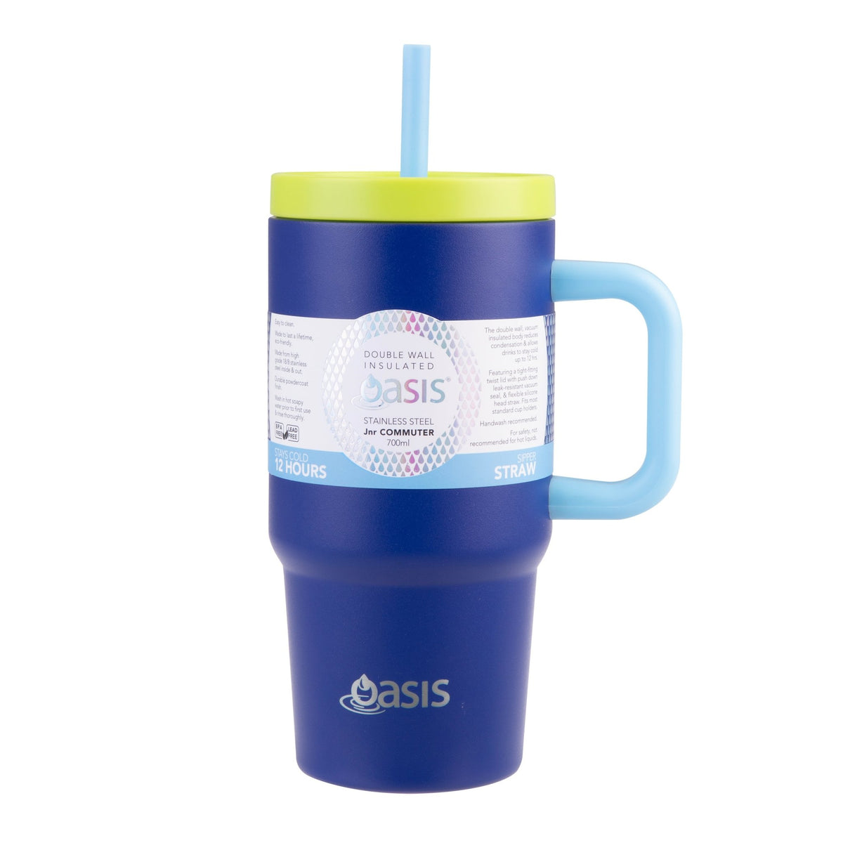 Oasis Insulated Junior Commuter Tumbler 700ml - Peacock Blue - BentoBliss