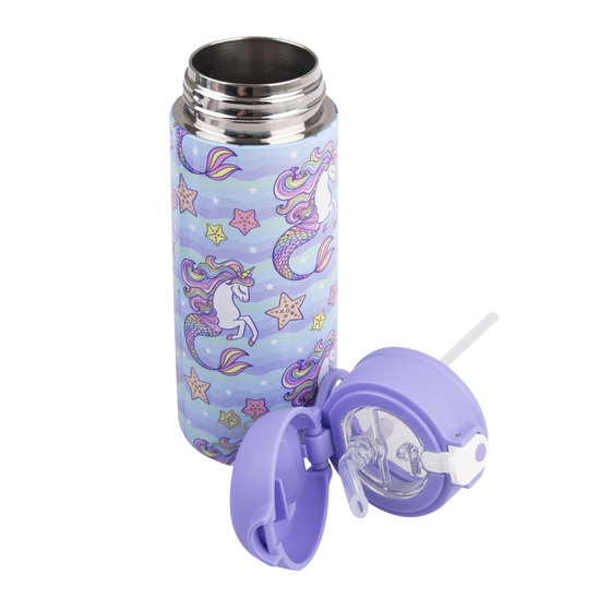 Oasis stainless steel double wall insulated kids drink bottle 550ml mermaid unicorn parts