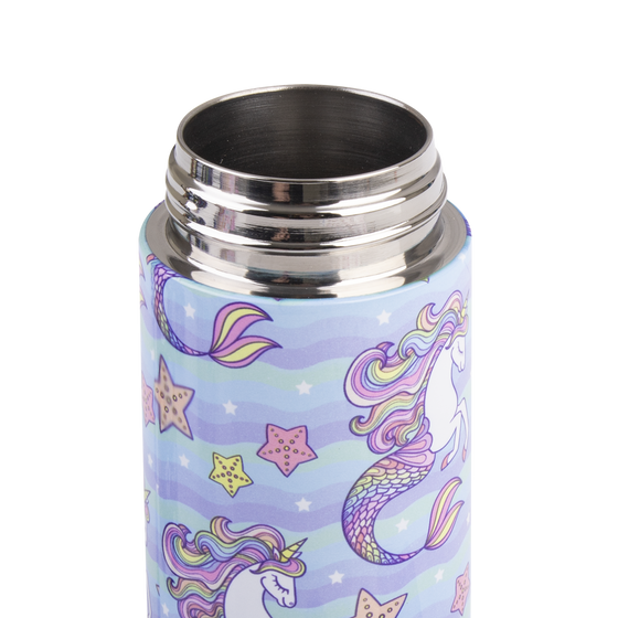 Oasis stainless steel double wall insulated kids drink bottle 550ml mermaid unicorn without lid