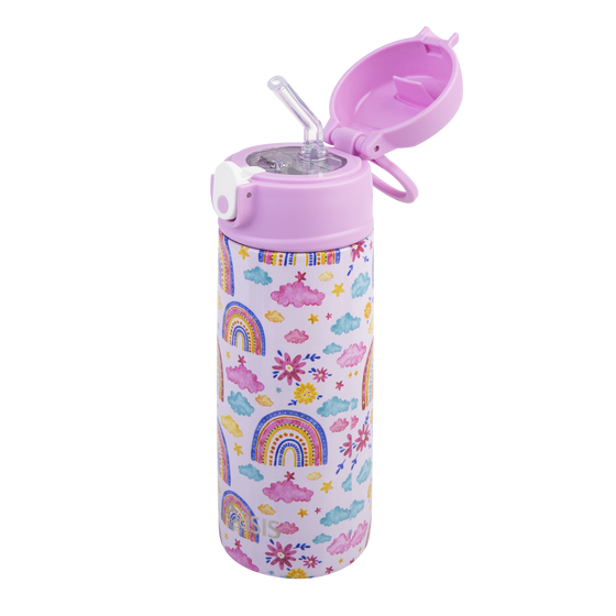 Oasis stainless steel double wall insulated kids drink bottle 550ml rainbow sky