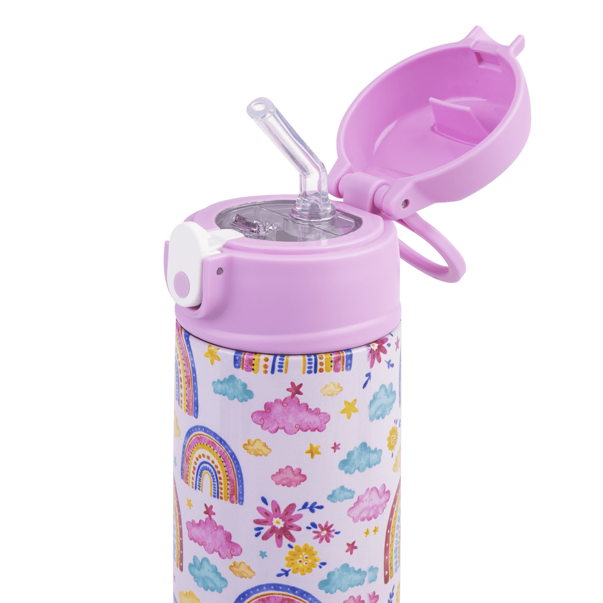 Oasis Stainless Steel Double Wall Insulated Kid's Drink Bottle W/Sipper Straw 550ML - BentoBliss
