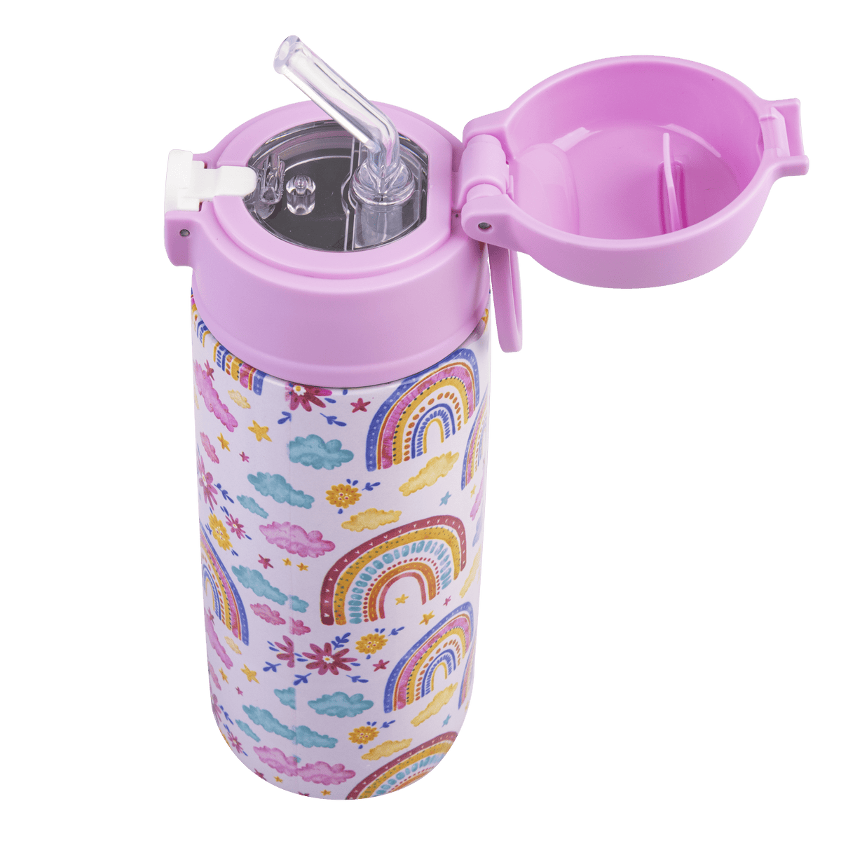Oasis Stainless Steel Double Wall Insulated Kid's Drink Bottle W/Sipper Straw 550ML - BentoBliss