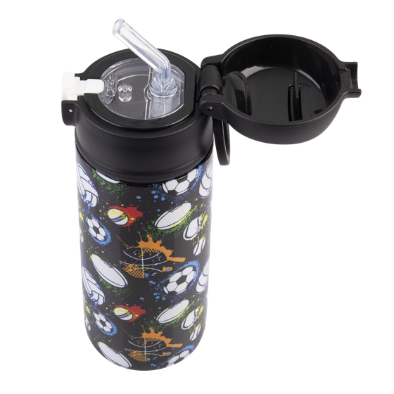 Oasis stainless steel kids drink bottle 550ml with sipper straw sports colour