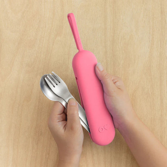 OmieBox UP Bundle - Cherry Pink - utensil set 3