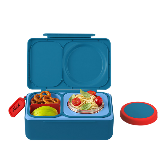 Omiebox Up Hot & Cold Kids Lunch Box - Cosmic Blue - BentoBliss 