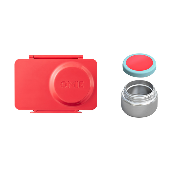 Omiebox Up Hot & Cold Kids Lunch Box - Cherry Pink - BentoBliss 