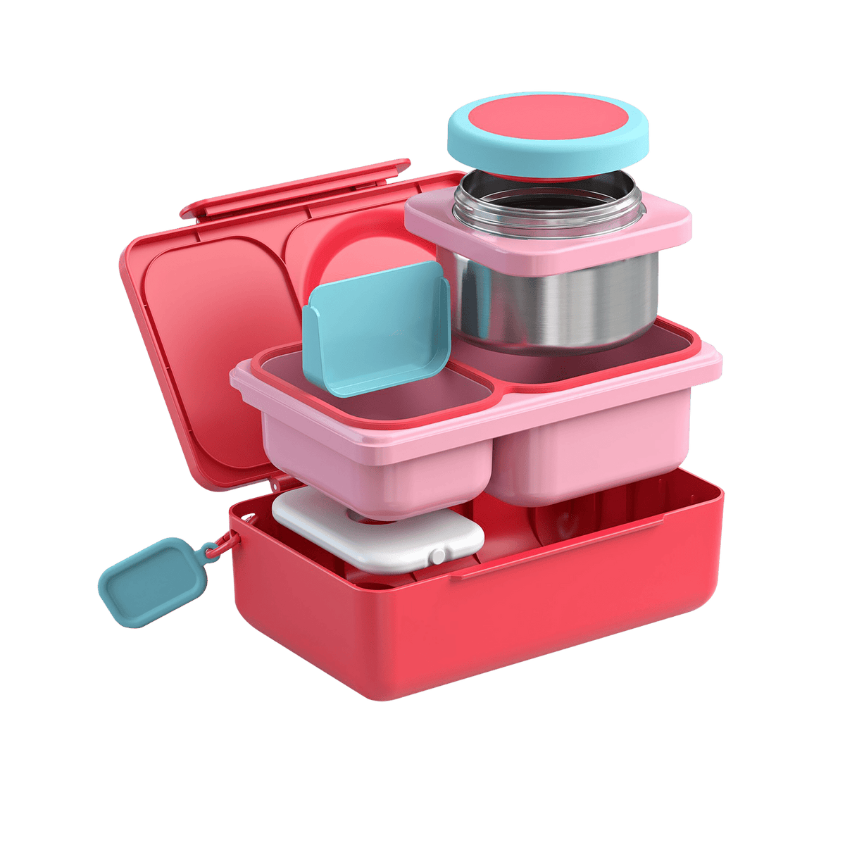 Omiebox Up Hot & Cold Kids Lunch Box - Cherry Pink - BentoBliss