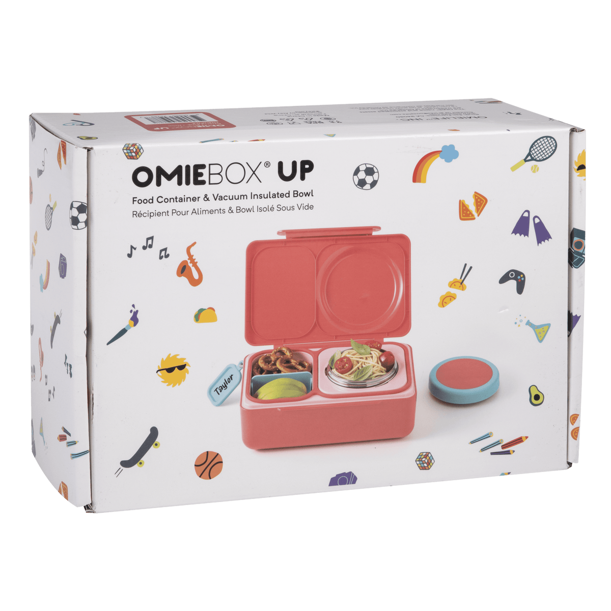 Omiebox Up Hot & Cold Kids Lunch Box - Cherry Pink - BentoBliss