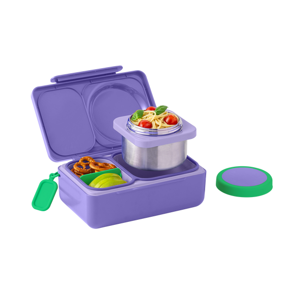 Omiebox Up Hot & Cold Kids Lunch Box - Galaxy Purple - BentoBliss 
