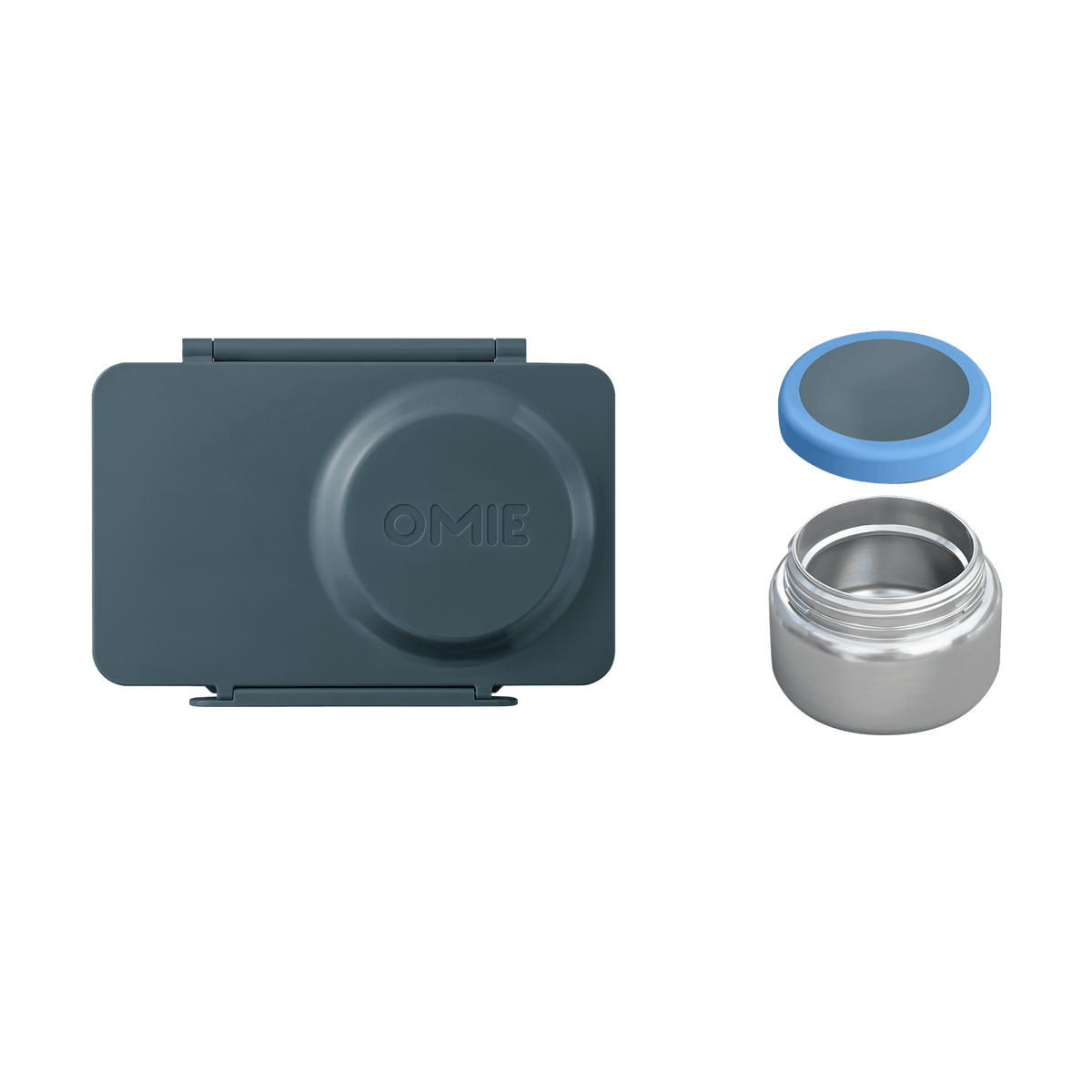 Omiebox Up Hot & Cold Kids Lunch Box - Graphite - BentoBliss