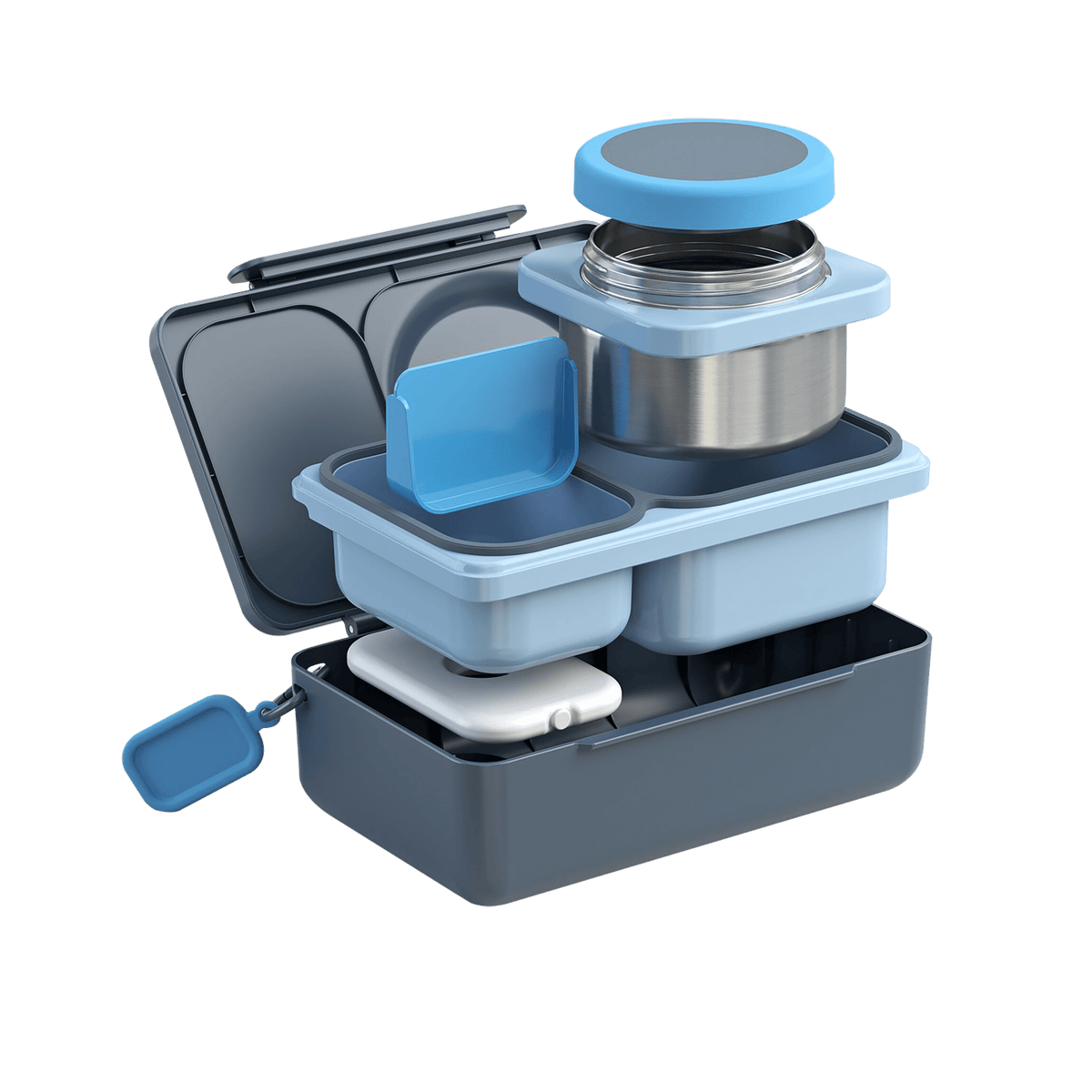 Omiebox Up Hot & Cold Kids Lunch Box - Graphite - BentoBliss
