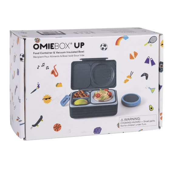 Omiebox Up Hot & Cold Kids Lunch Box - Graphite - BentoBliss 