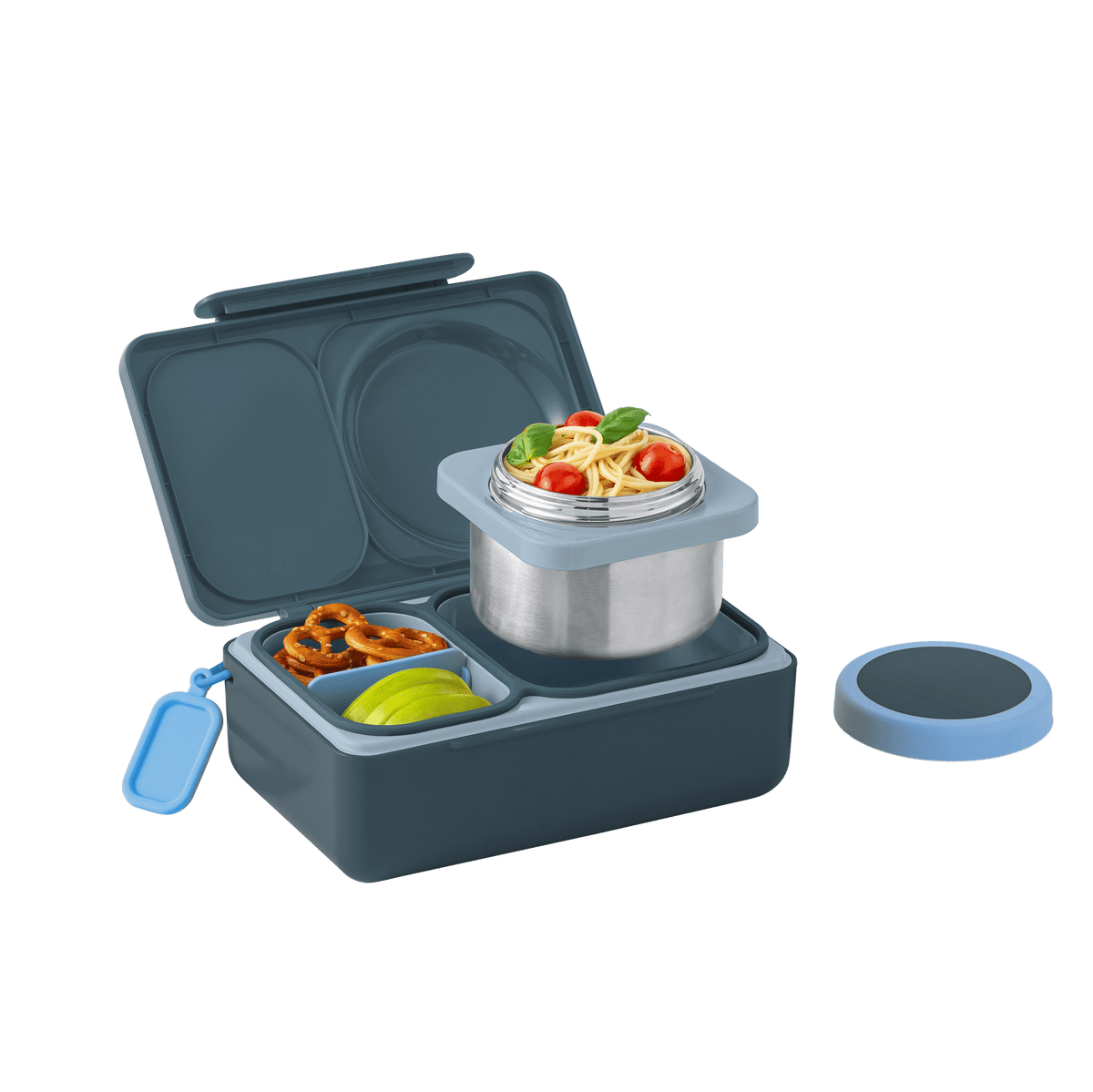 Omiebox Up Hot & Cold Kids Lunch Box - Graphite - BentoBliss
