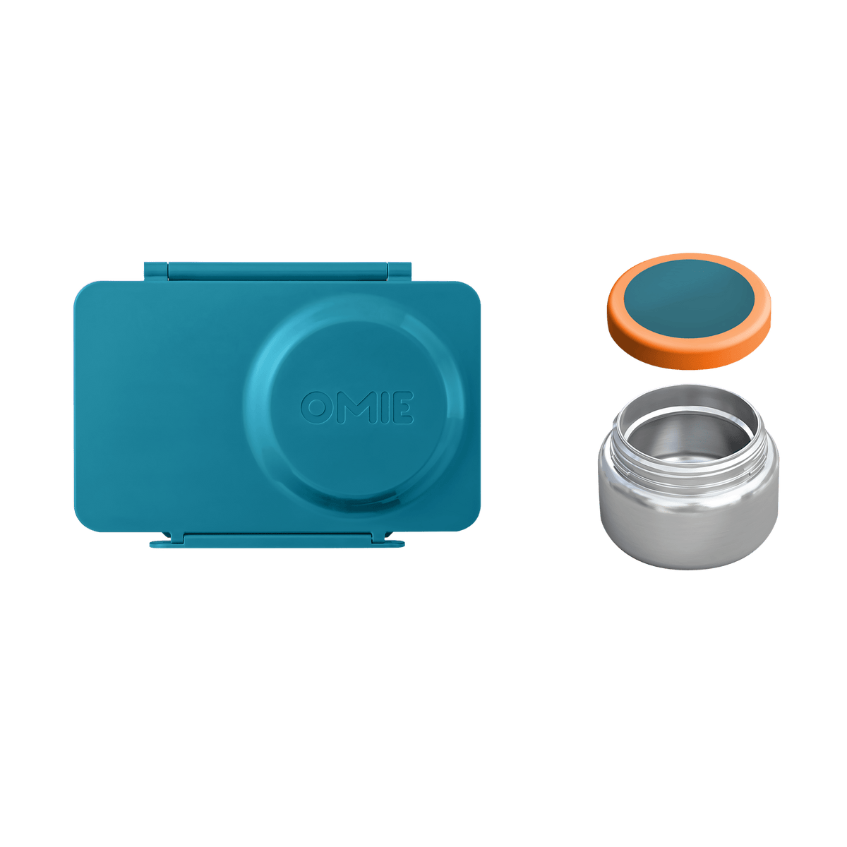 Omiebox Up Hot & Cold Kids Lunch Box - Teal Green - BentoBliss
