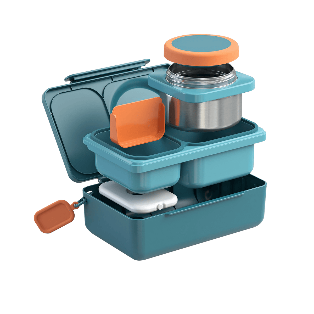 Omiebox Up Hot & Cold Kids Lunch Box - Teal Green - BentoBliss