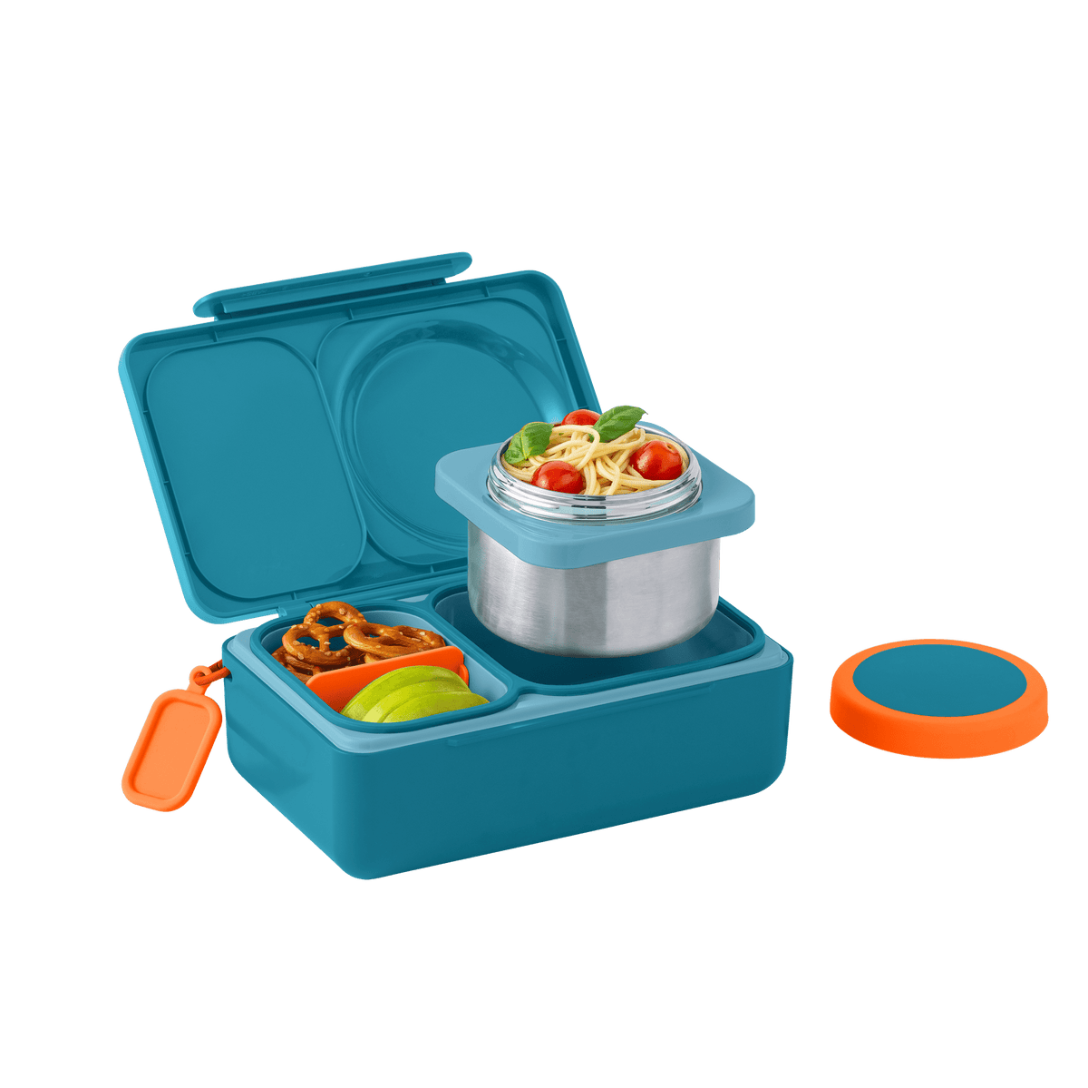 Omiebox Up Hot & Cold Kids Lunch Box - Teal Green - BentoBliss