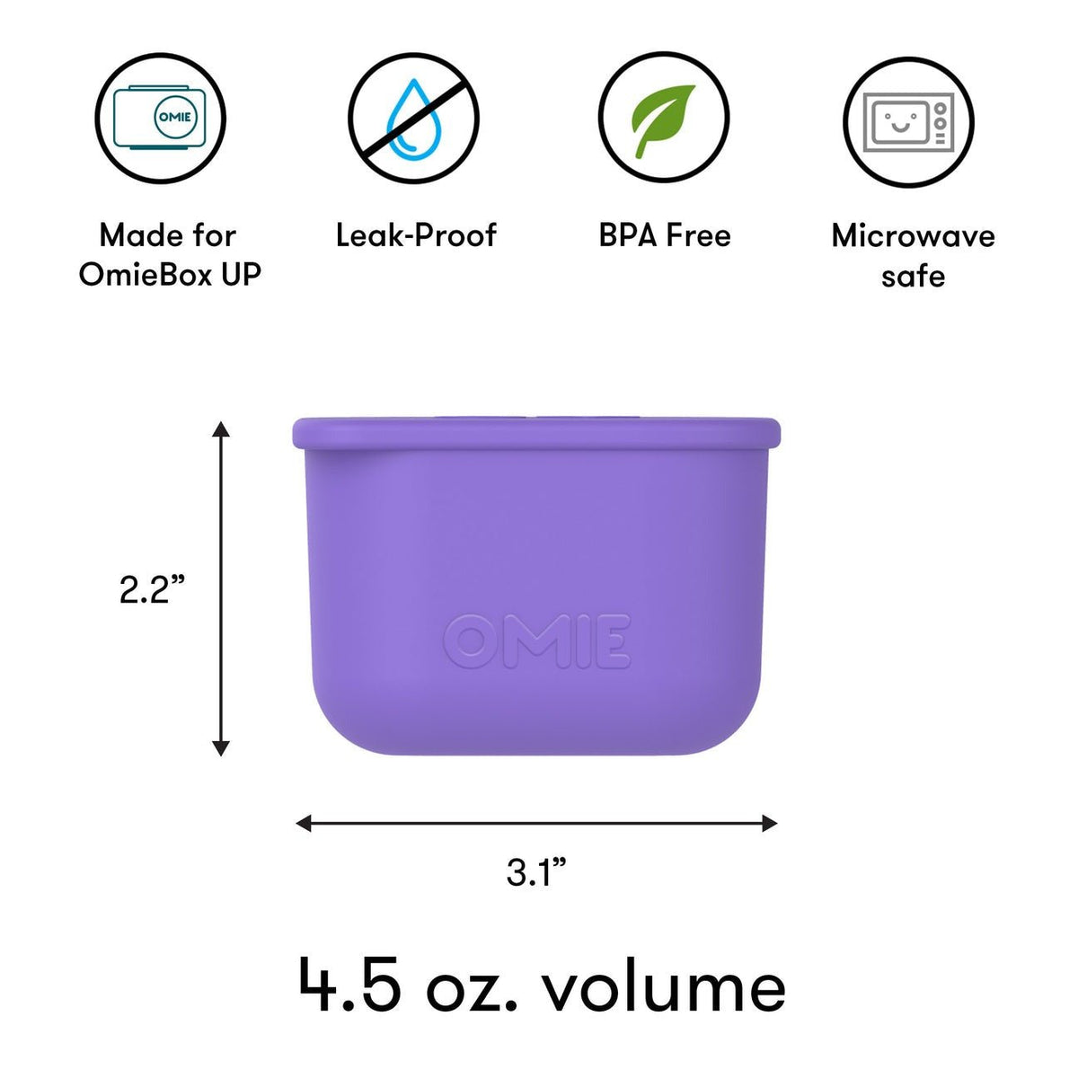 Omiebox Up Silicone Dip Containers - Purple & Green - BentoBliss