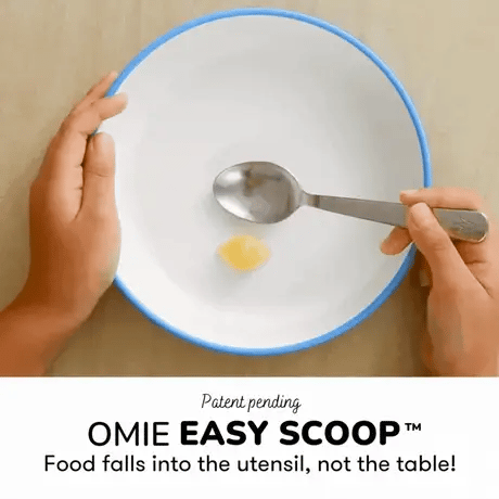 Omie Easy Scoop Plate With Divider - Blue - BentoBliss