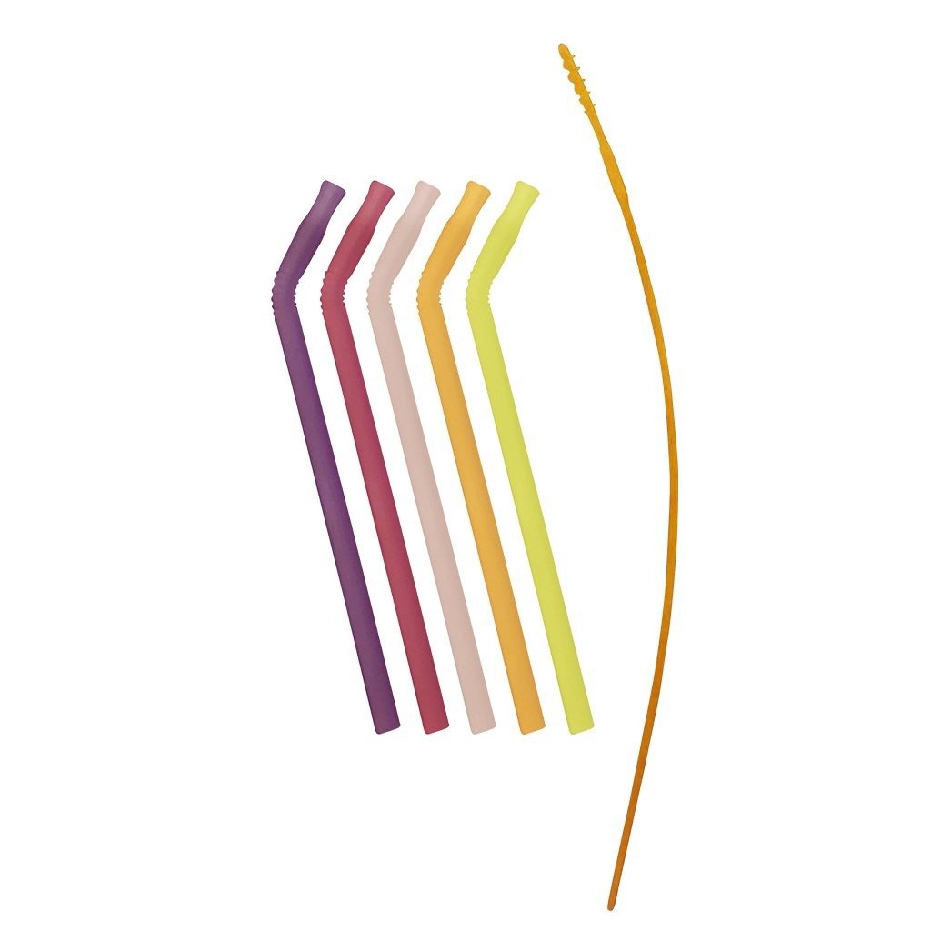 B.Box Reusable Silicone Straws - Very Berry - BentoBliss