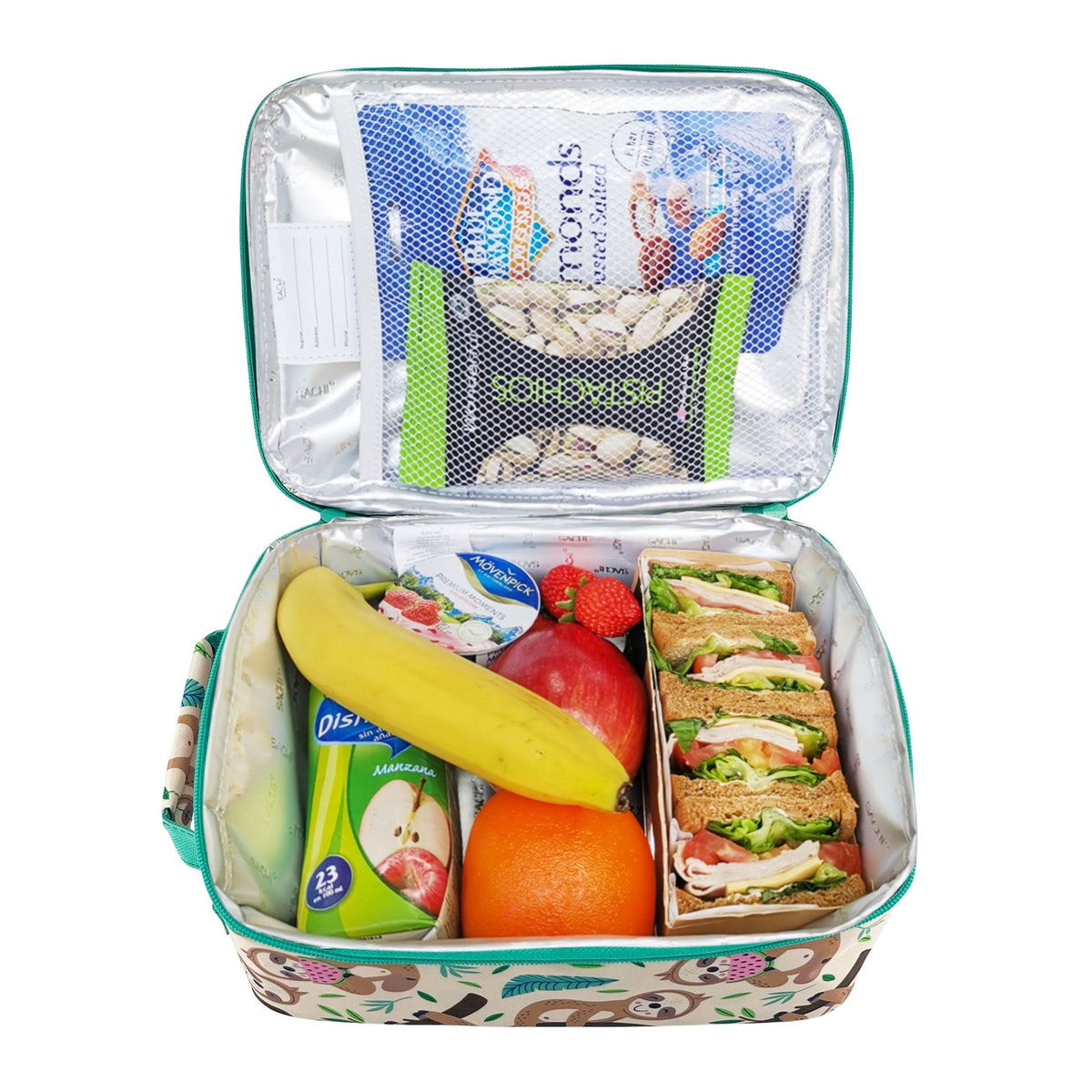 Sachi Insulated Lunch Bag & Bottle Bundle - Sleepy Sloths - BentoBliss
