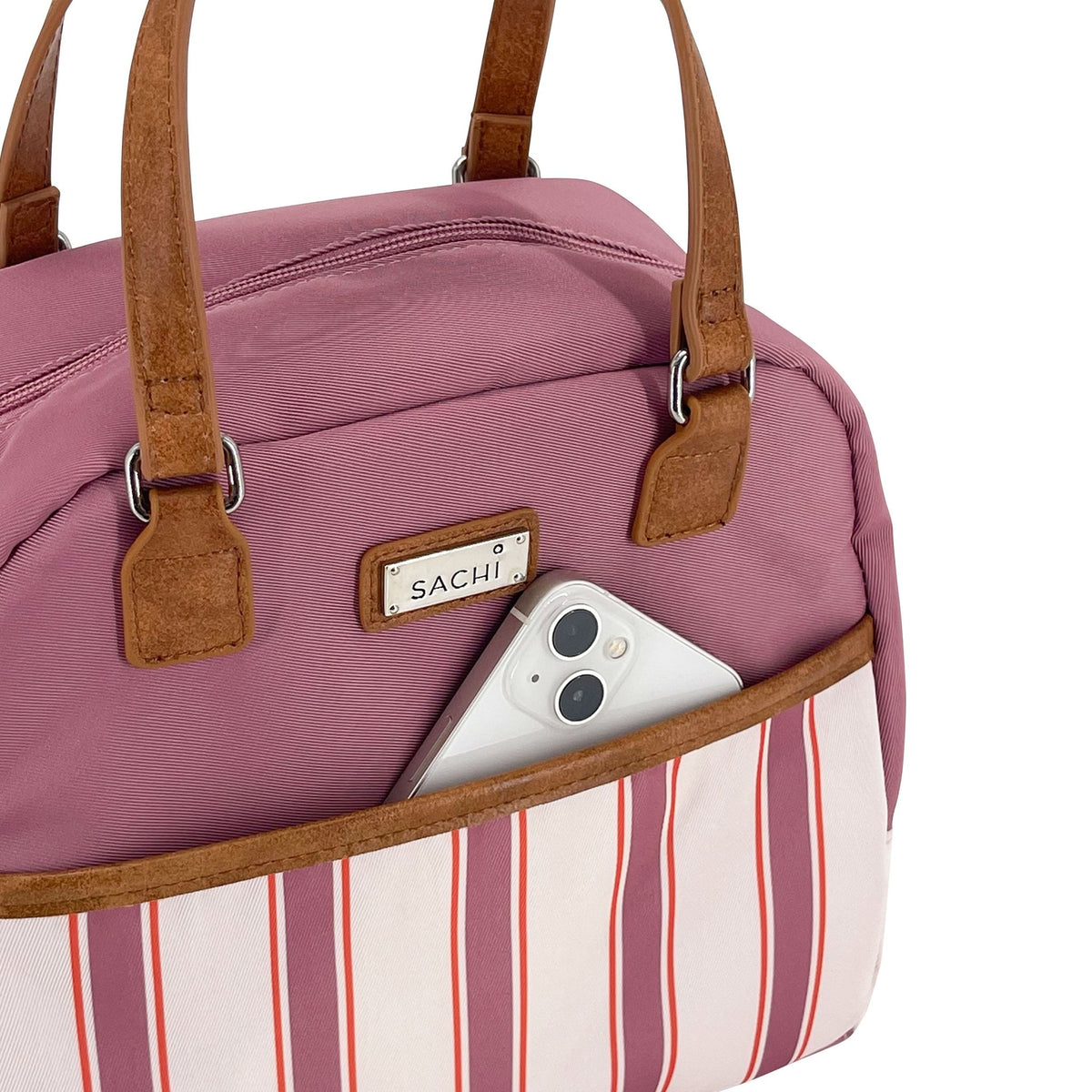 Sachi Insulated Cali Lunch Bag - Blush Stripes - BentoBliss