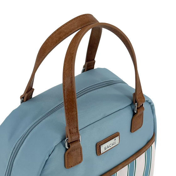 Sachi Insulated Cali Lunch Bag - Hazey Blue Stripes