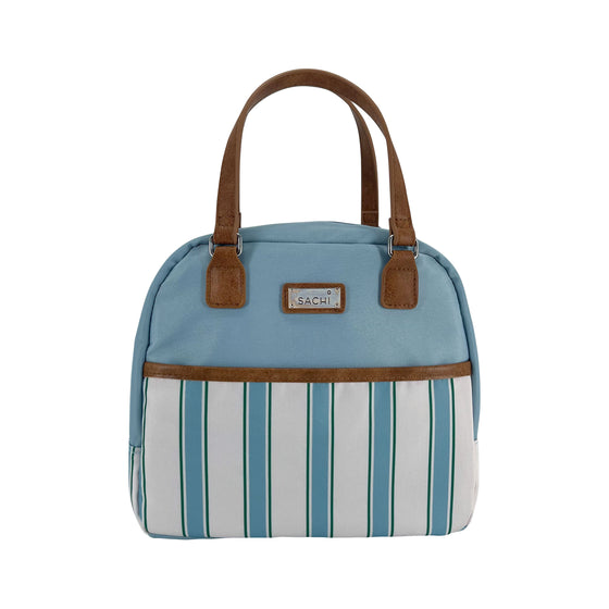 Sachi Insulated Cali Lunch Bag - Hazey Blue Stripes