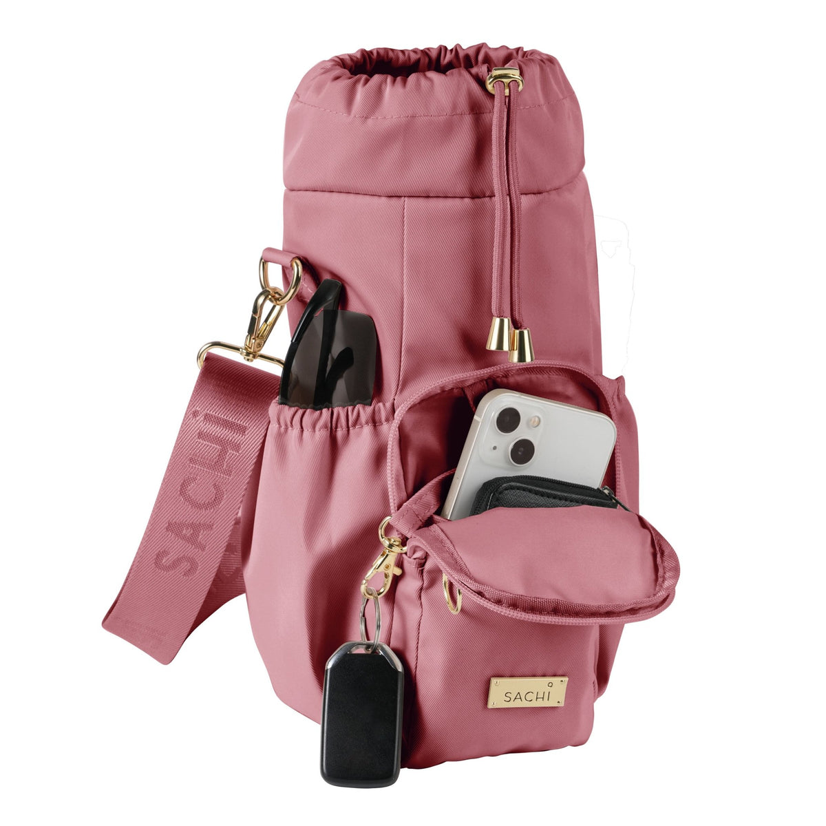 Sachi Crossbody Insulated Bottle Bag - Blush - BentoBliss