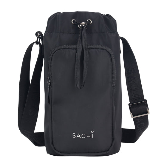 Sachi Crossbody Lite Insulated Bottle Bag - Black Front