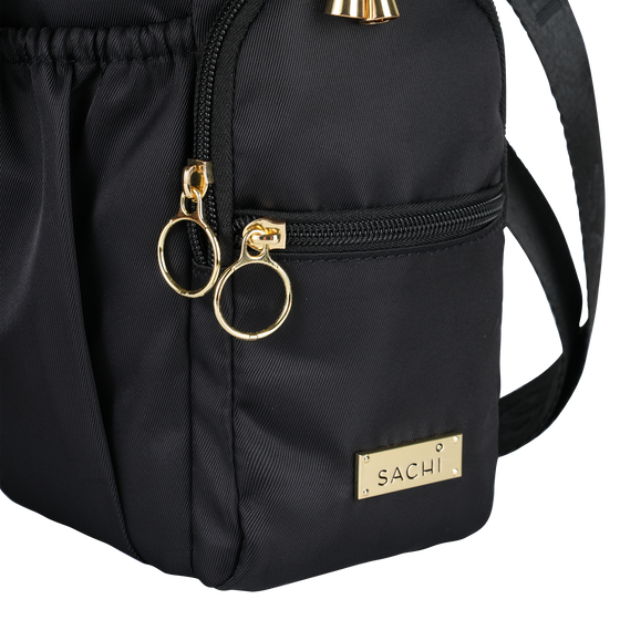 Sachi Crossbody Insulated Bottle Bag - Black - BentoBliss 