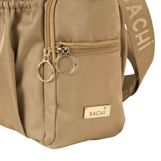 Sachi Crossbody Insulated Bottle Bag - Latte - Chain