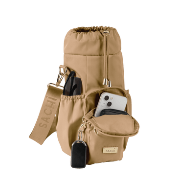 Sachi Crossbody Insulated Bottle Bag - Latte - BentoBliss 