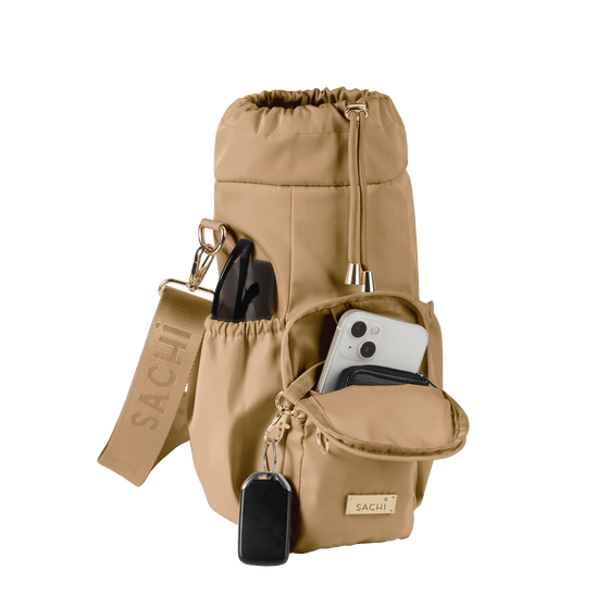 Sachi Crossbody Insulated Bottle Bag - Latte - Mobile