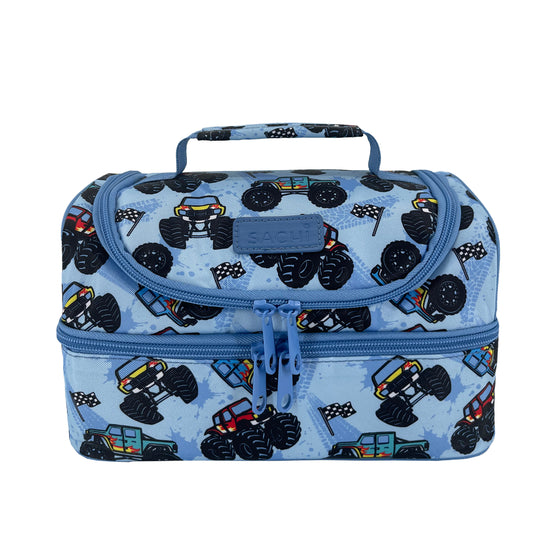 Sachi Insulated Double Decker Lunch Bag - Monster Trucks